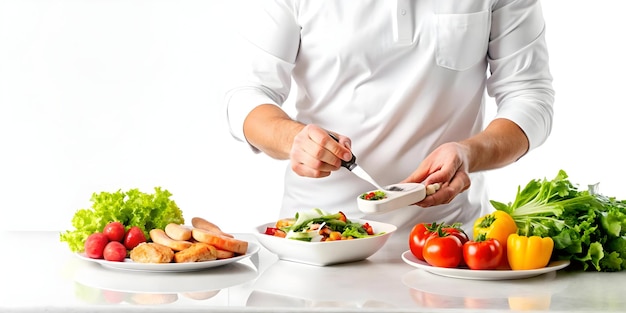 Kucharz przygotowujący posiłek